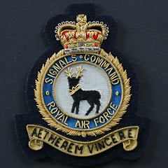 RAF Signals Command wire blazer badge